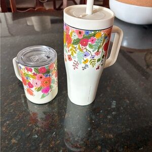 Rifle Paper Co x Corkcicle tumbler + mug set (like new)